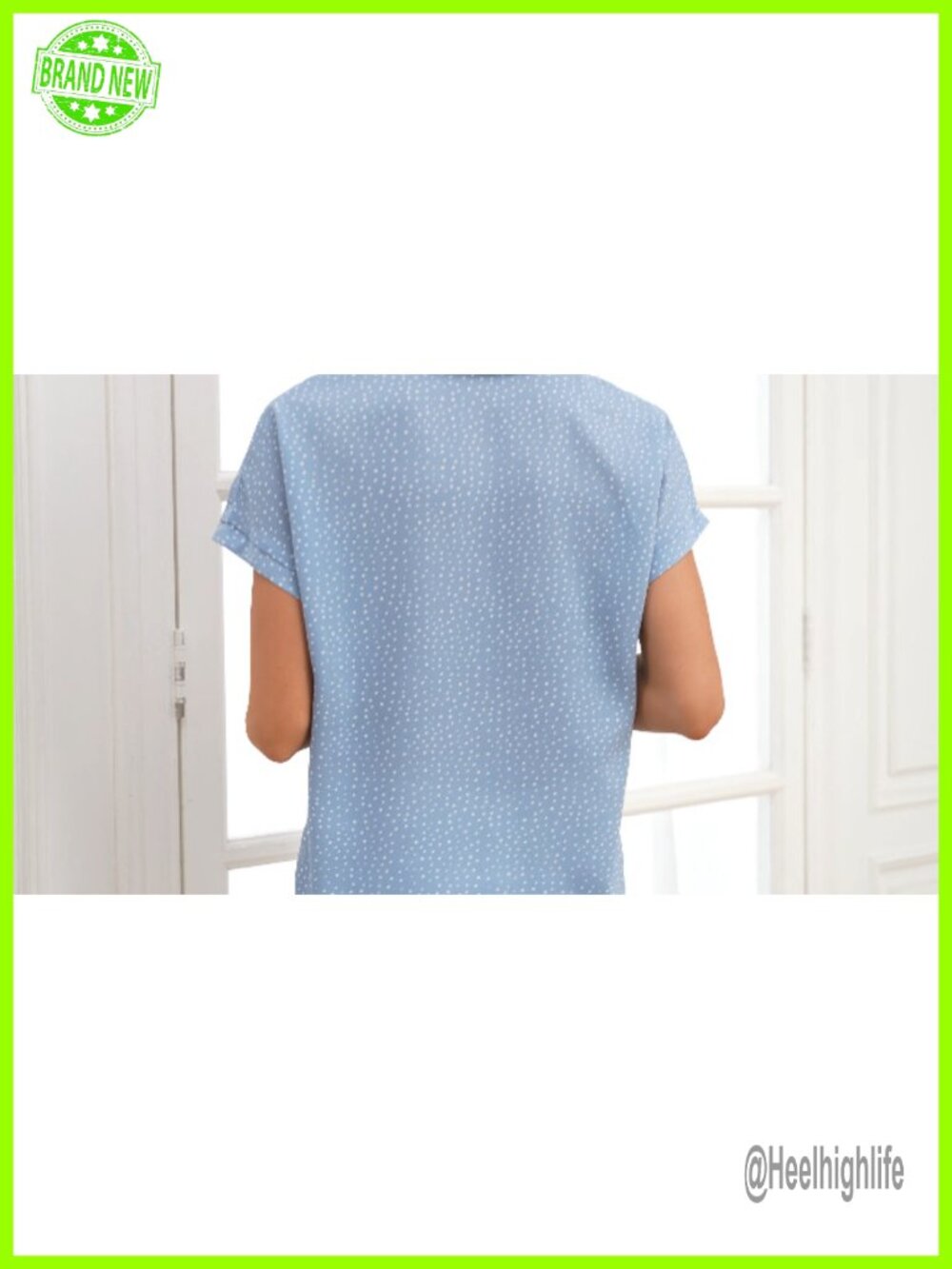 Women's Short Sleeve Chiffon Blouse Office Work Dress Shirt Business Casual Top - Picture 4 of 5